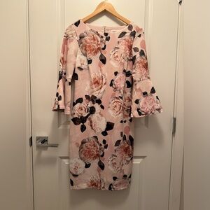 Calvin Klein Floral Bell Sleeve Dress